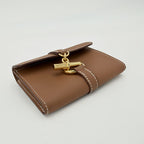 Hermes Coin Purse Glenan Compact Wallet Leather Brown Gold — view 3