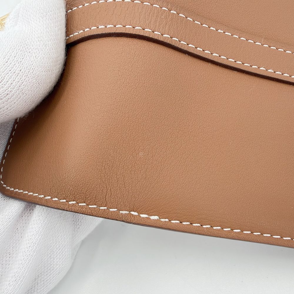Hermes Coin Purse Glenan Compact Wallet Leather Brown Gold — view 7