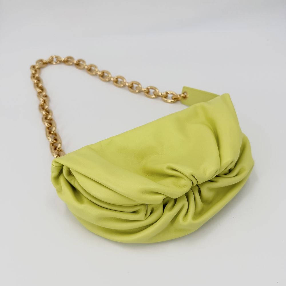 Bottega Veneta Shoulder Bag the Pouch Chain Leather Yellow Gold — view 3