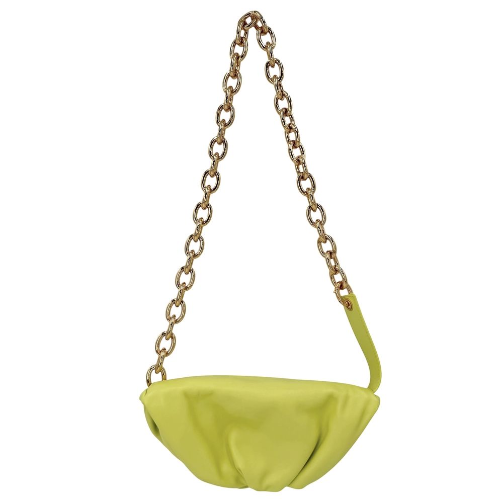 Bottega Veneta Shoulder Bag the Pouch Chain Leather Yellow Gold