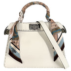 Fendi 2-Way Peekaboo Selleria Shoulder Bag Crossbody Small with Scarf Leather