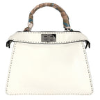 Fendi 2-Way Peekaboo Selleria Shoulder Bag Crossbody Small with Scarf Leather — view 2