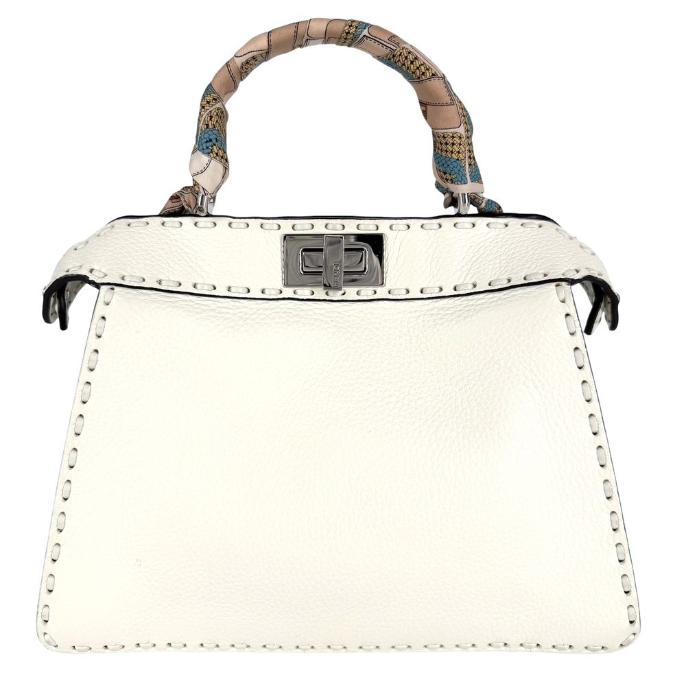 Fendi 2-Way Peekaboo Selleria Shoulder Bag Crossbody Small with Scarf Leather — view 2