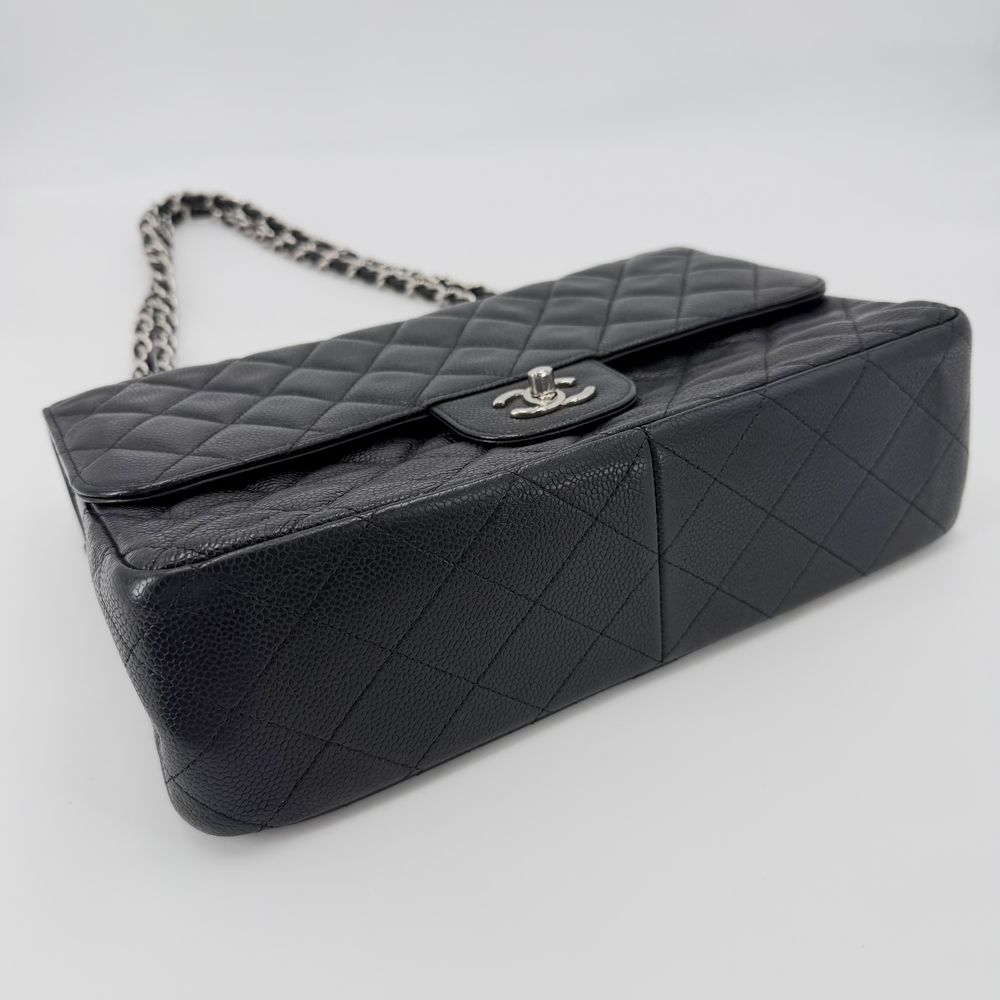 Chanel Shoulder Bag Quilted 30 Maxi Double Chain Flap Crossbody CC Logo — view 3