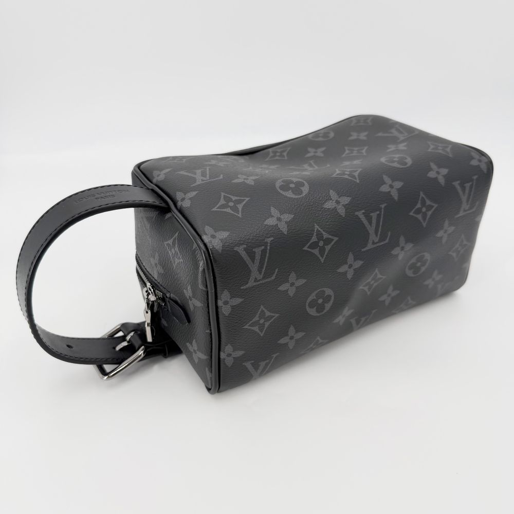 Louis Vuitton Clutch Monogram Eclipse Locker Dopp Kit Second Leather Black — view 3