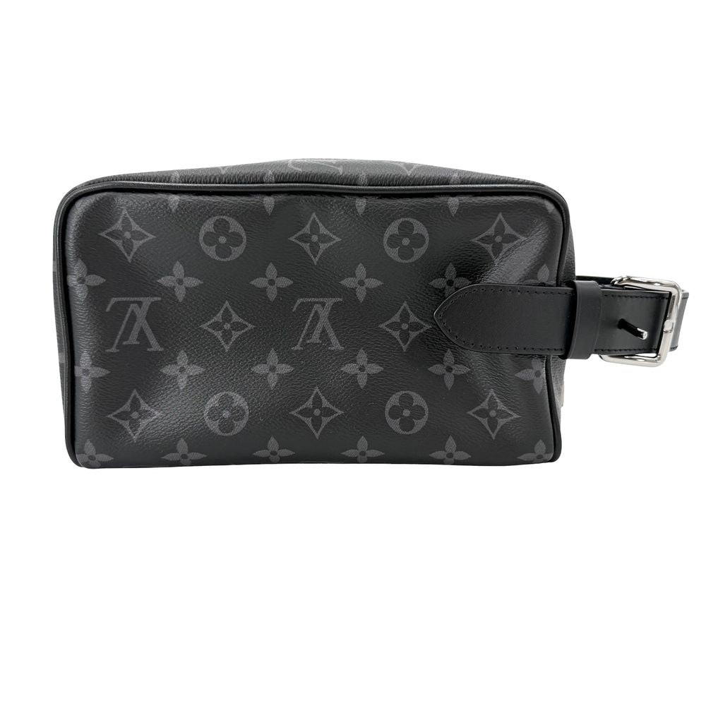 Louis Vuitton Clutch Monogram Eclipse Locker Dopp Kit Second Leather Black — view 2