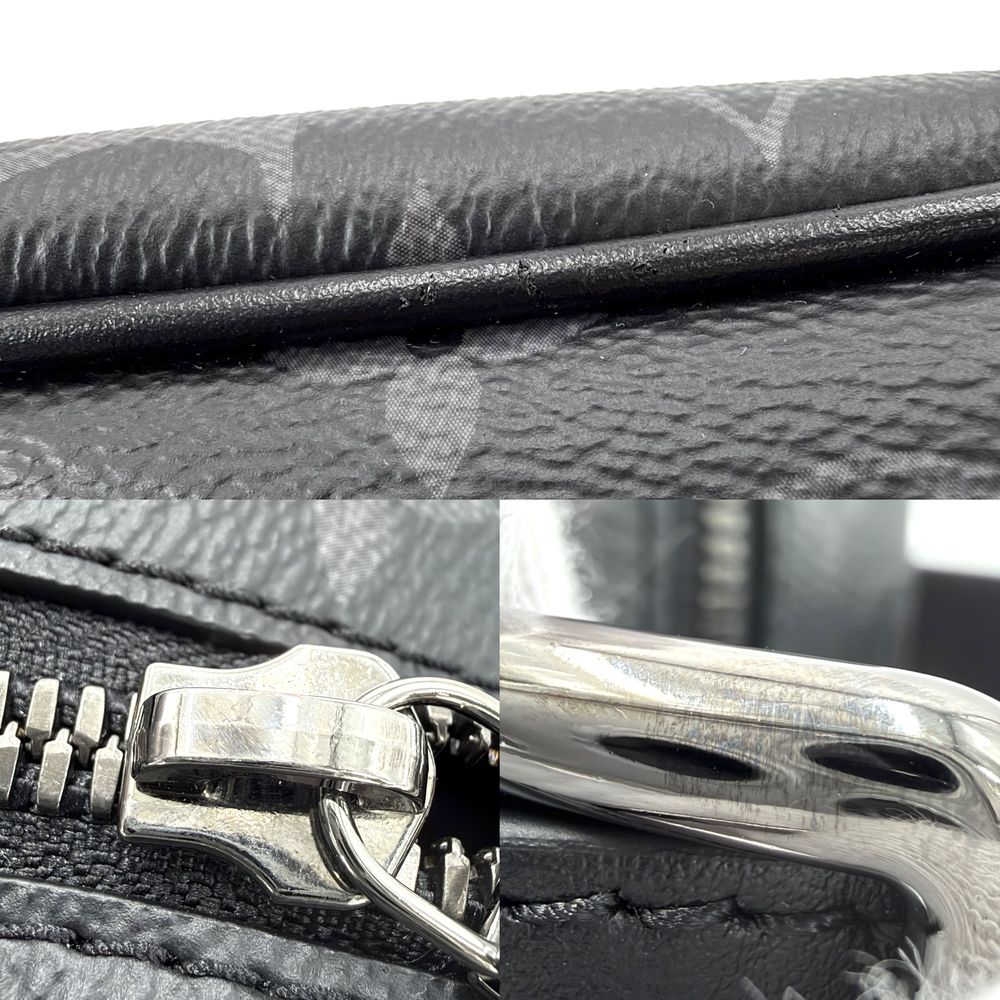 Louis Vuitton Clutch Monogram Eclipse Locker Dopp Kit Second Leather Black — view 6