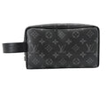 Louis Vuitton Clutch Monogram Eclipse Locker Dopp Kit Second Leather Black