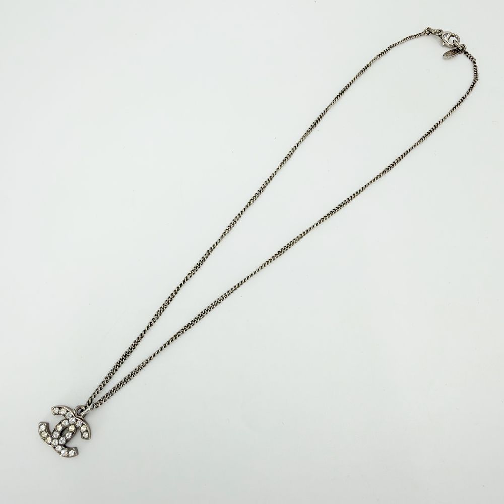 Chanel Necklace CC Logo Rhinestone — view 4