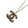 Chanel Necklace CC Logo Vintage Rhinestone 07A