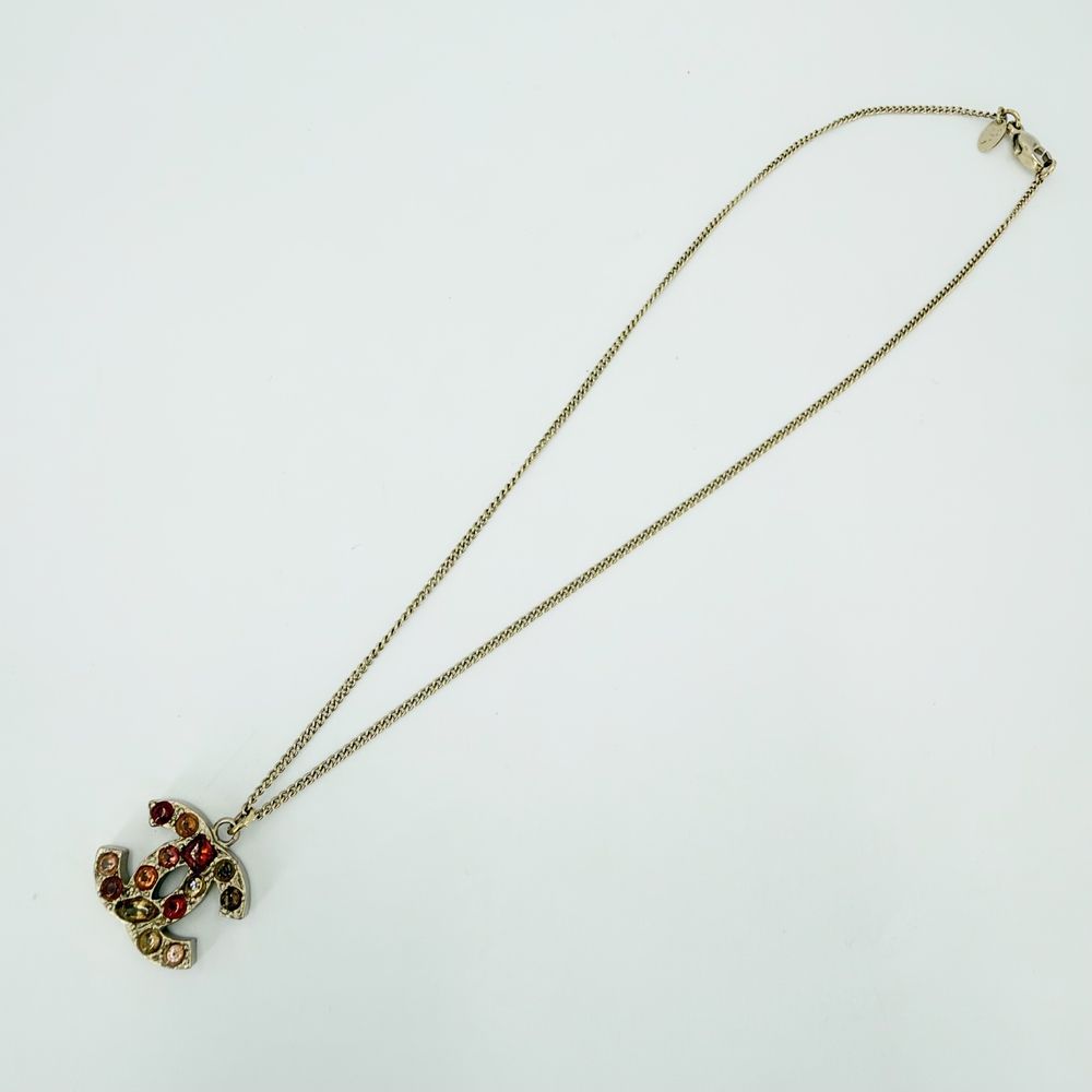 Chanel Necklace CC Logo Vintage Rhinestone 07A — view 5