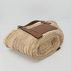 Loewe Handbag Anagram Basket Bag Small Raffia Leather Beige Brown Silver Spring — view 3