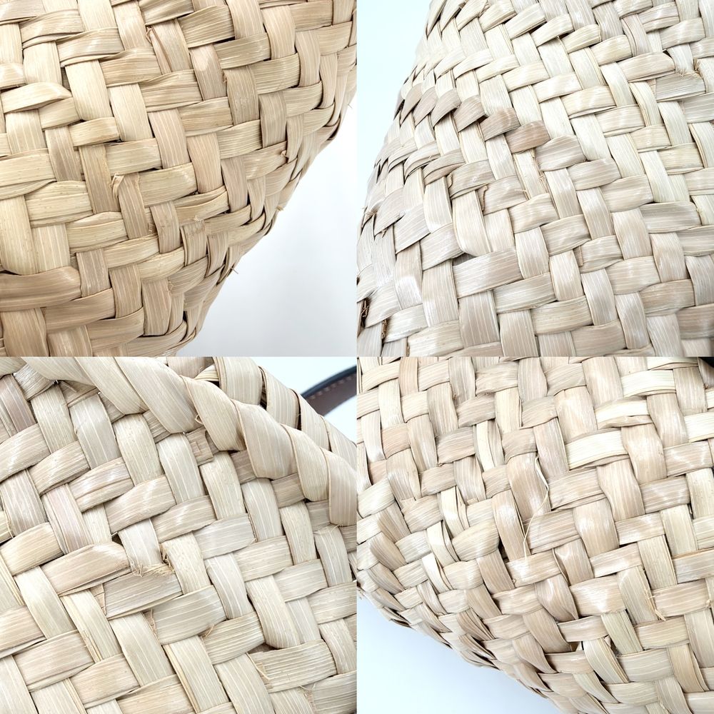 Loewe Handbag Anagram Basket Bag Small Raffia Leather Beige Brown Silver Spring — view 7