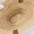Loewe Handbag Anagram Basket Bag Small Raffia Leather Beige Brown Silver Spring — view 4