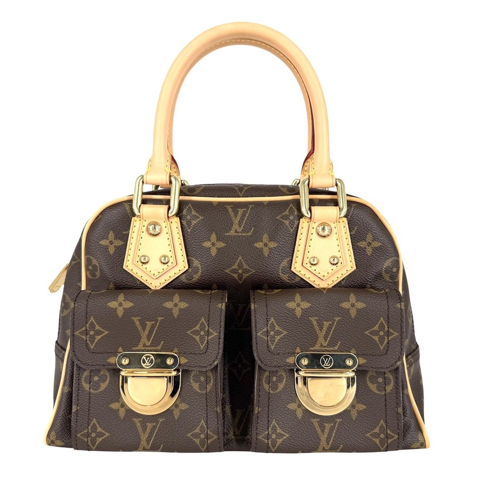 Louis Vuitton Handbag Manhattan PM Monogram Canvas Brown Gold