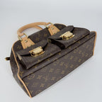 Louis Vuitton Handbag Manhattan PM Monogram Canvas Brown Gold — view 3