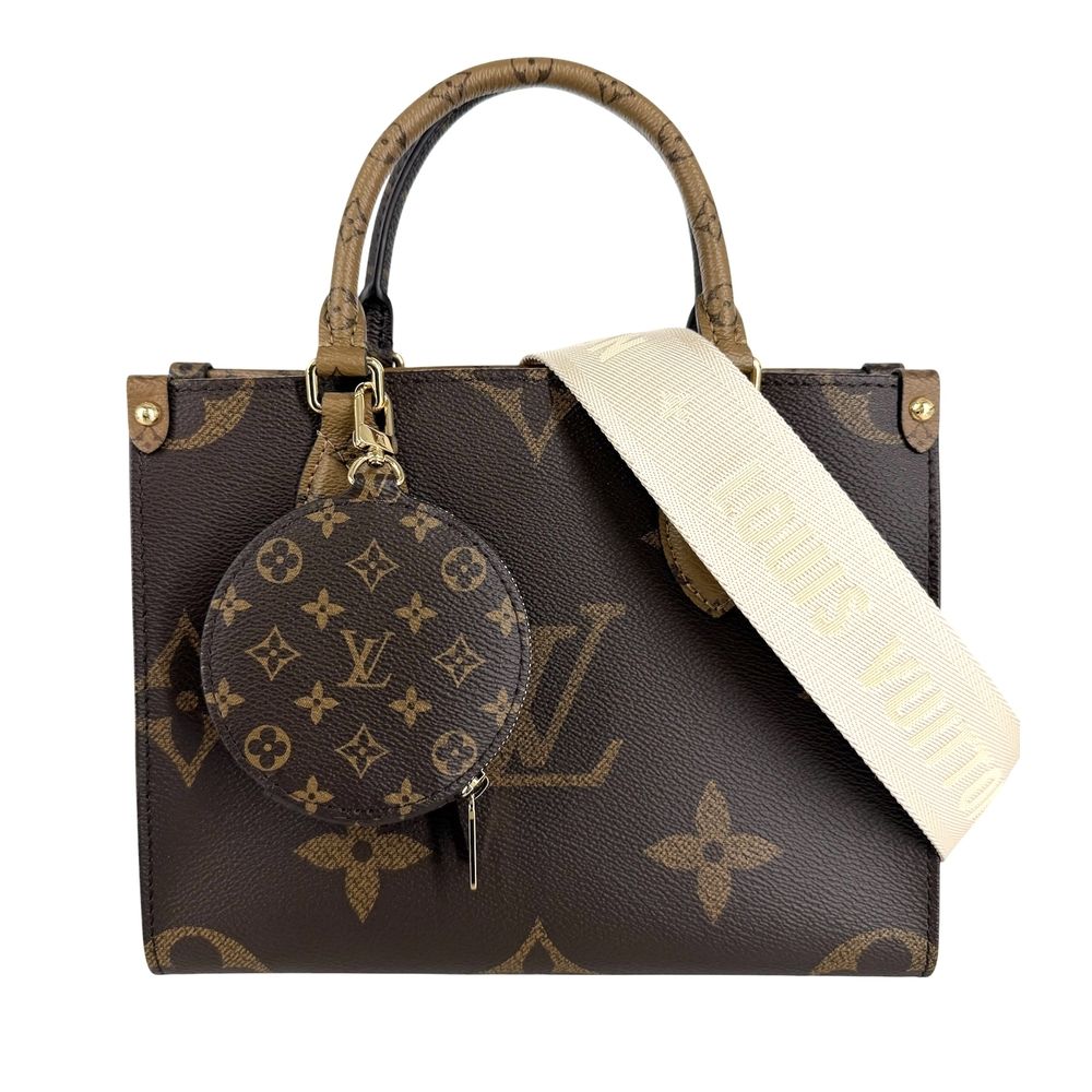 Louis Vuitton 2-Way Monogram Reverse On The Go PM Shoulder Bag Crossbody Canvas