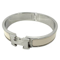 Hermes Bangle Clic H Bracelet Off White Silver