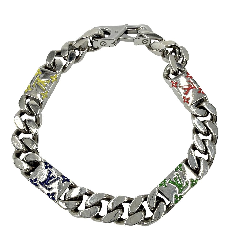 Louis Vuitton Bracelet Monogram LV Mosaic L Metal Silver