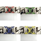 Louis Vuitton Bracelet Monogram LV Mosaic L Metal Silver — view 4