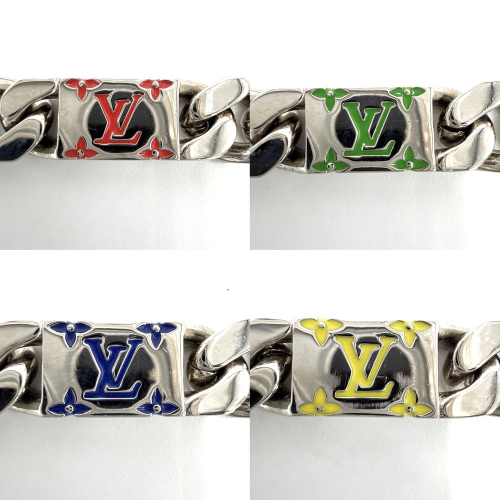 Louis Vuitton Bracelet Monogram LV Mosaic L Metal Silver — view 4