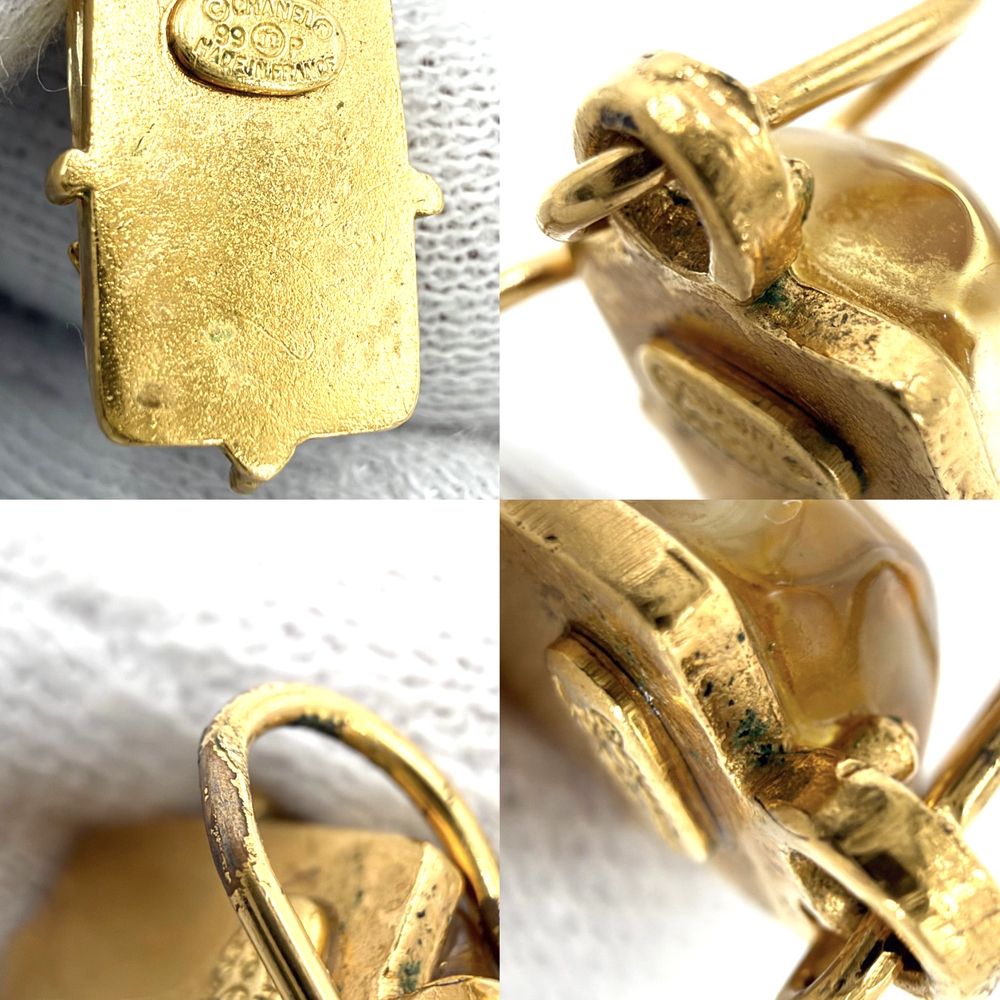 Chanel Earrings CC Logo Swing 99P Gold — view 4