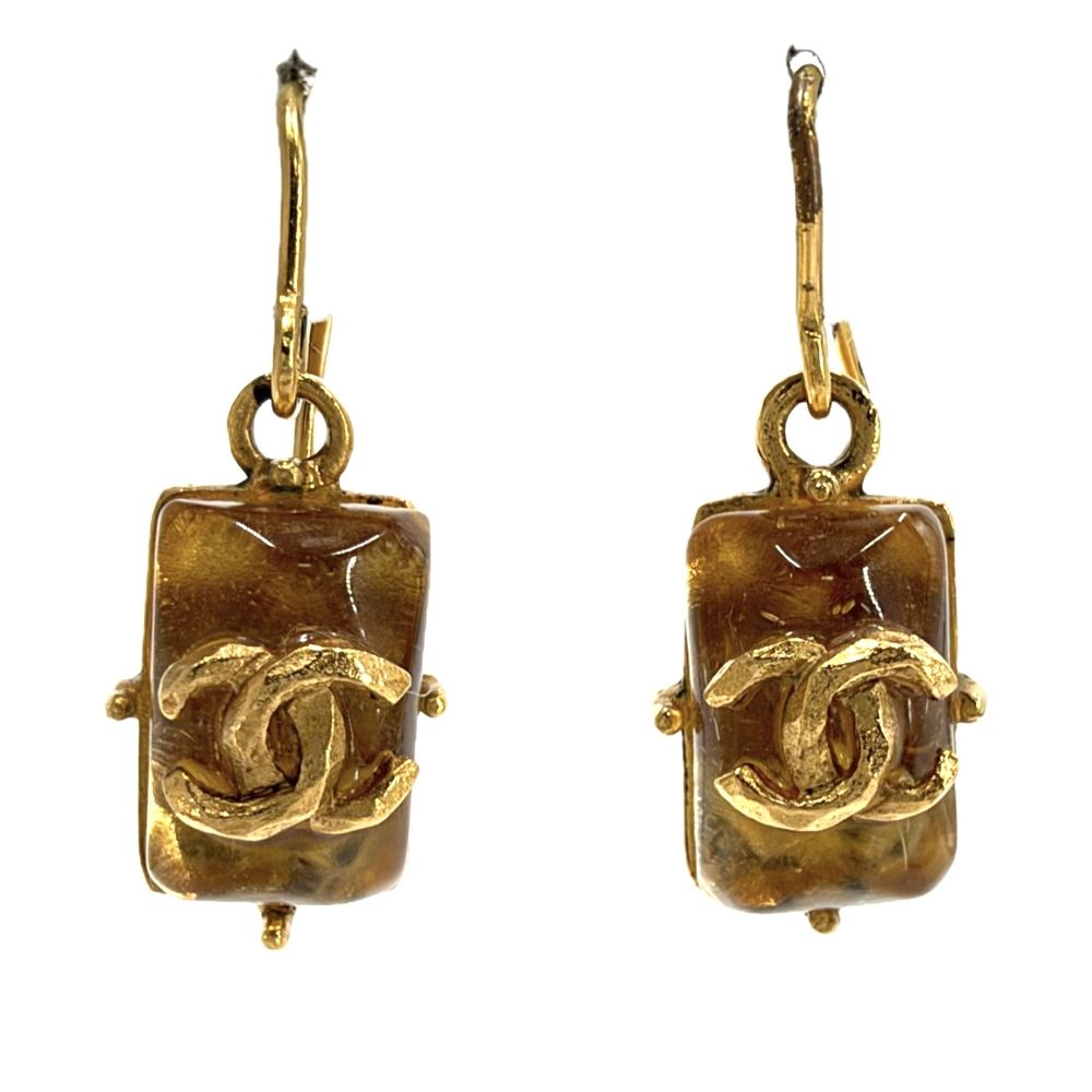 Chanel Earrings CC Logo Swing 99P Gold