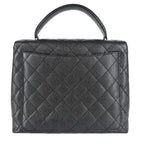 Chanel Handbag Quilted CC Logo Turnlock Top Handle Caviar Leather Black Gold — view 2