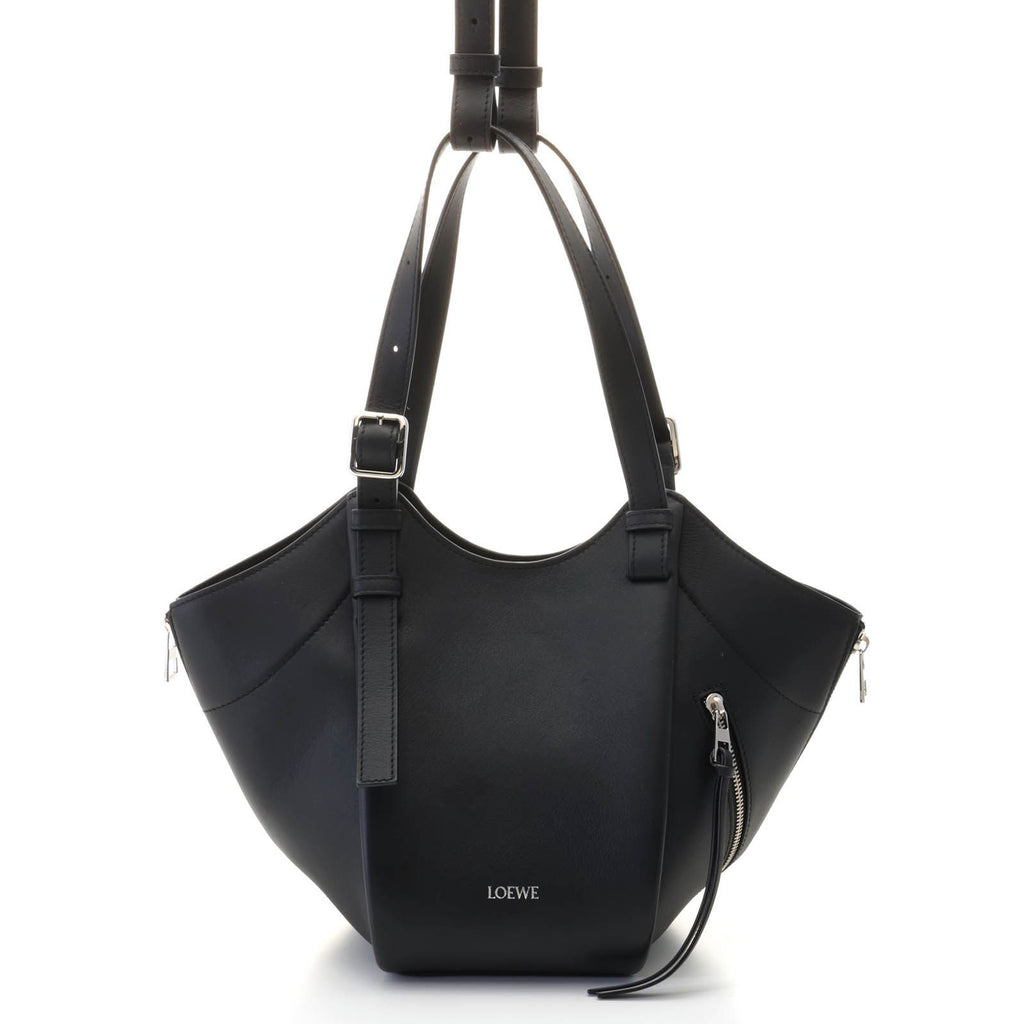 Loewe Hammock Flip Black Leather Shoulder Bag