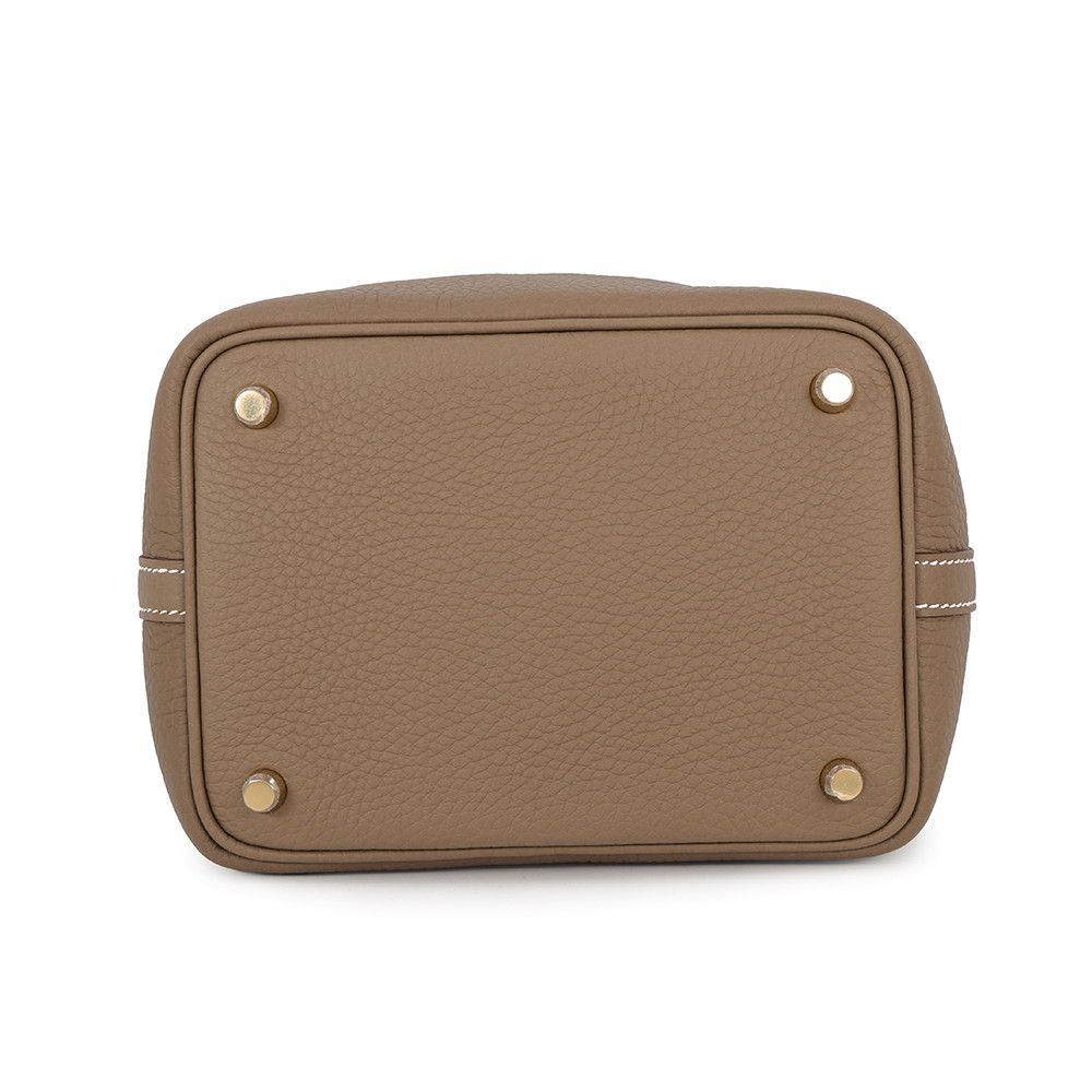 Hermes Handbag Picotin Lock PM Etoupe Gold Taurillon Clemence Tote — view 3