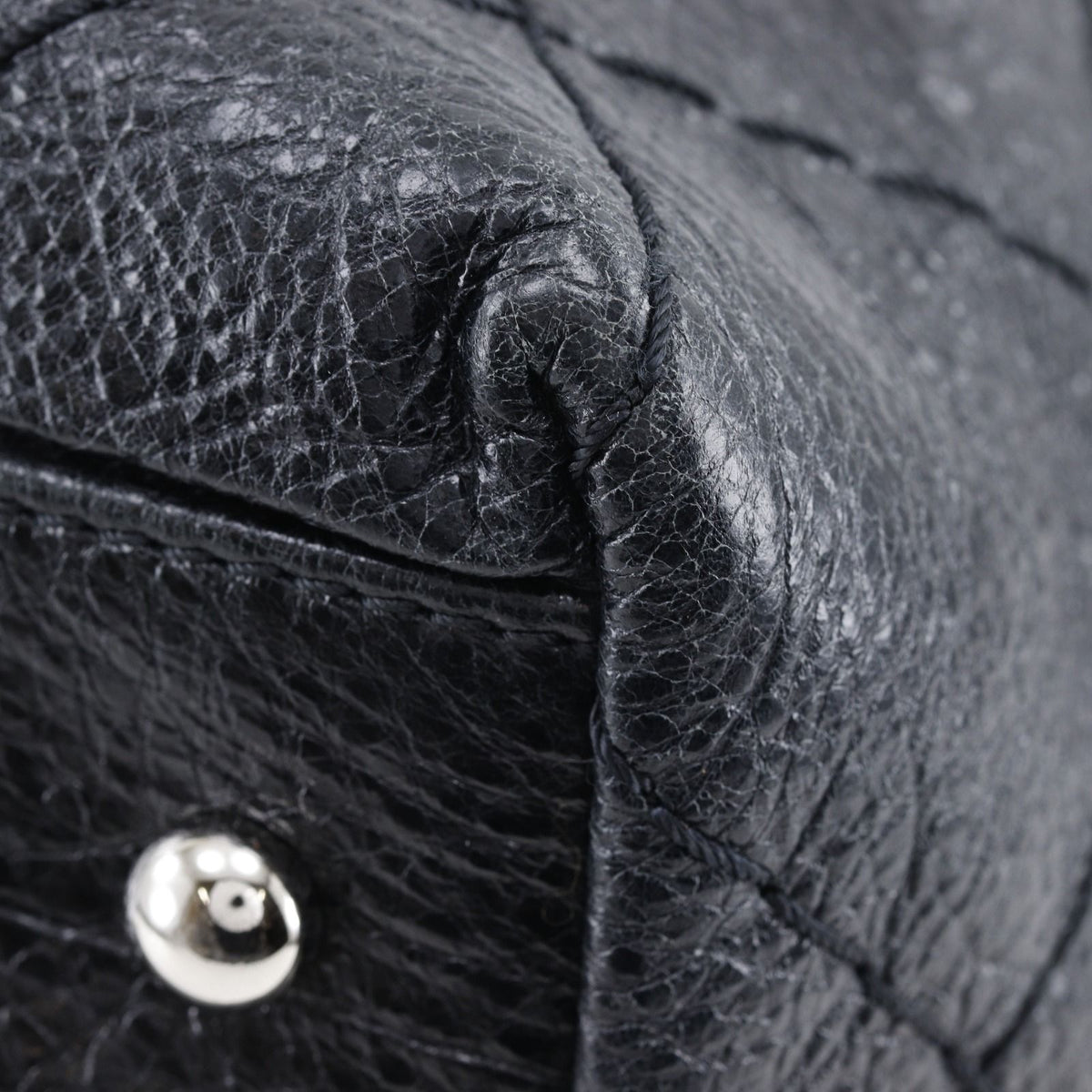 Chanel on the Road Wild Stitch Drawstring Leather Black Shoulder Bag — view 4