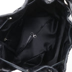 Chanel on the Road Wild Stitch Drawstring Leather Black Shoulder Bag — view 5