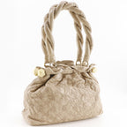 Louis Vuitton Stratus PM Monogram Olympe Lambskin Ecru Beige Tote Bag — view 3