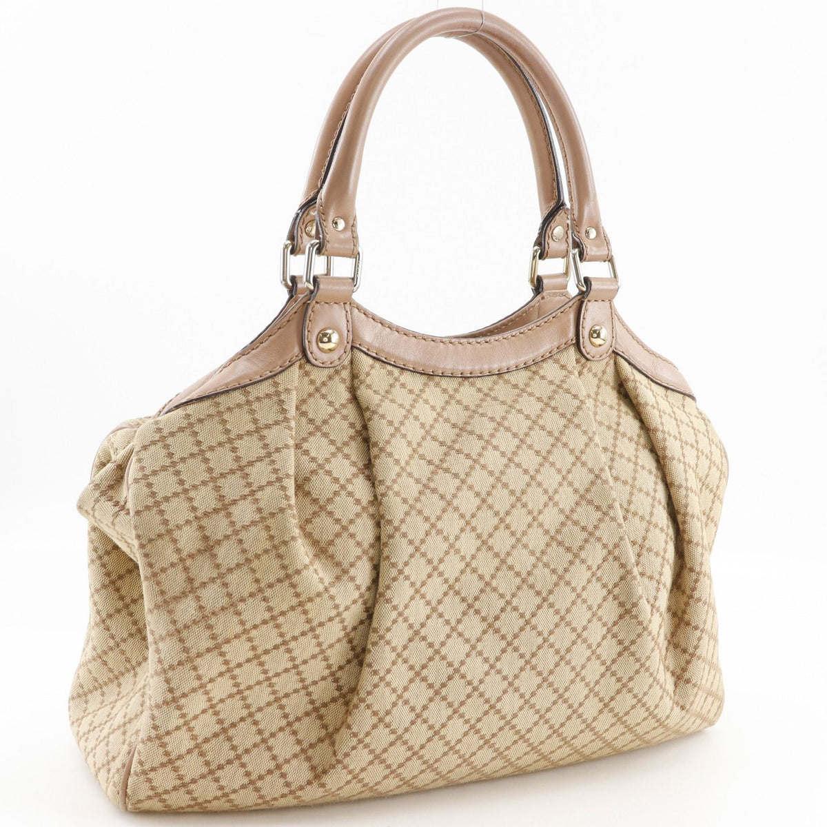 Gucci Sukey Diamante Canvas Beige Tote Bag — view 3