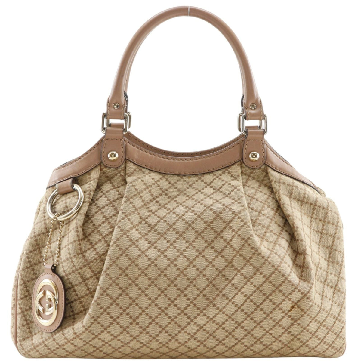 Gucci Sukey Diamante Canvas Beige Tote Bag