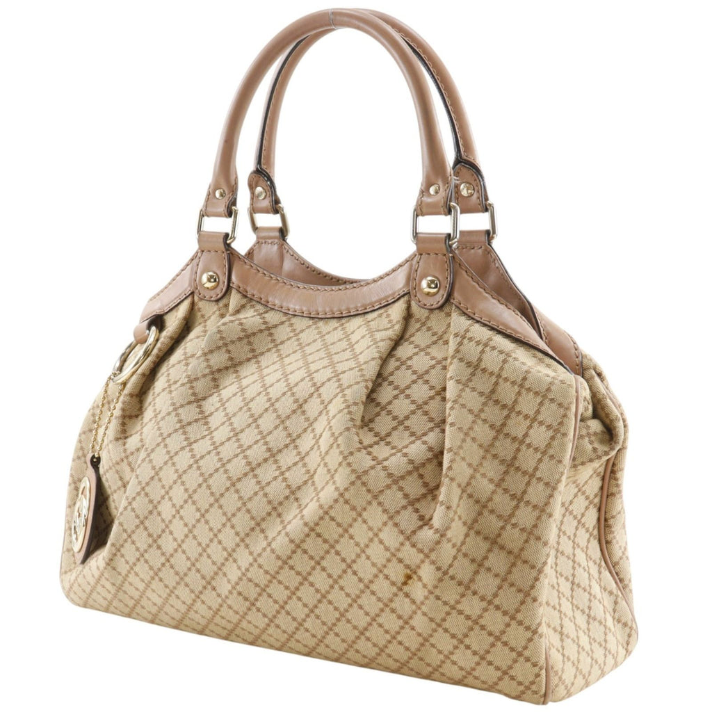 Gucci Sukey Diamante Canvas Beige Tote Bag — view 2