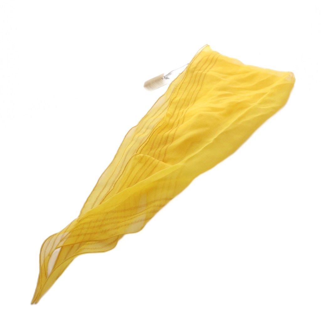 Hermes Scarf Lozange Logo Sheer Silk Yellow — view 8