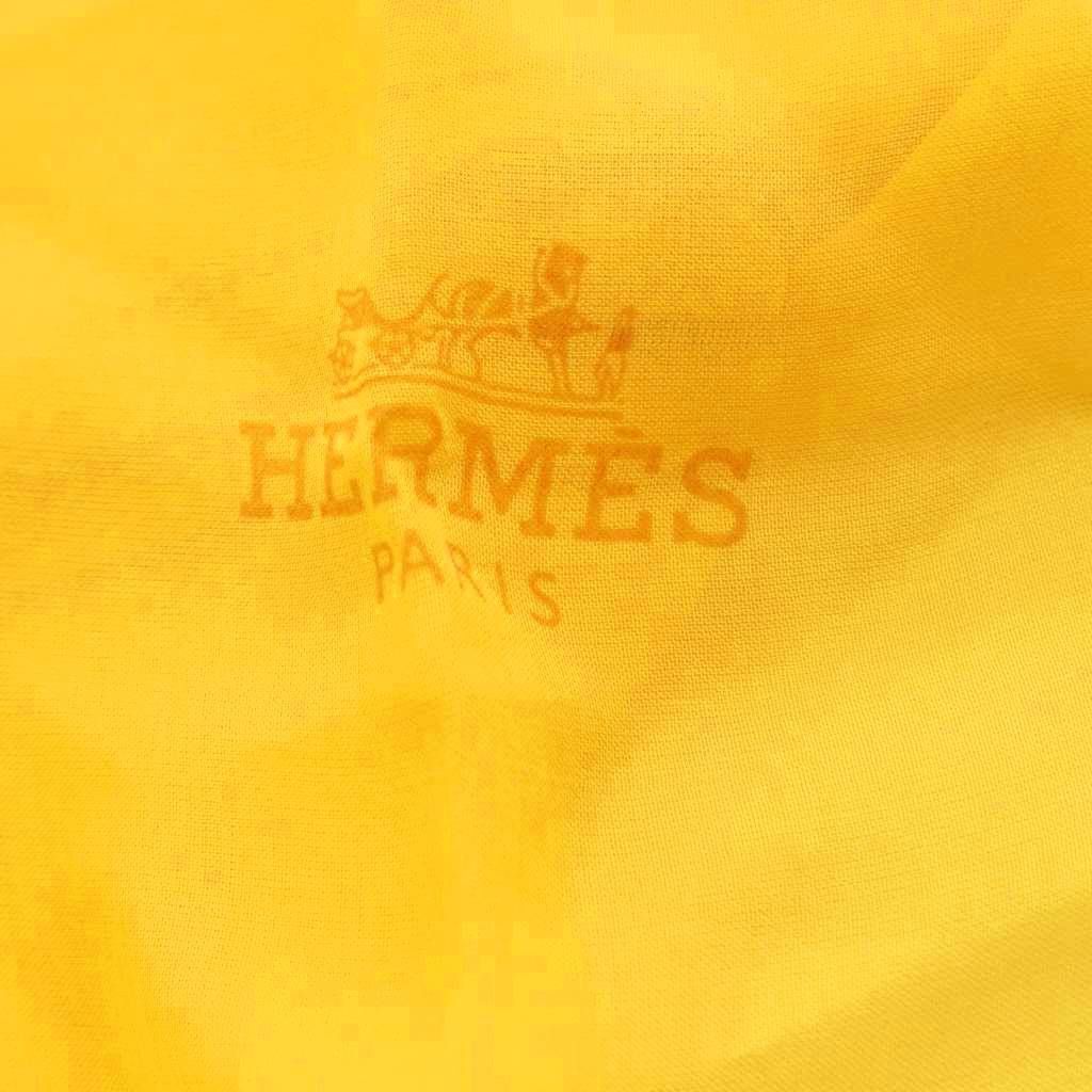 Hermes Scarf Lozange Logo Sheer Silk Yellow — view 2
