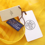 Hermes Scarf Lozange Logo Sheer Silk Yellow — view 3