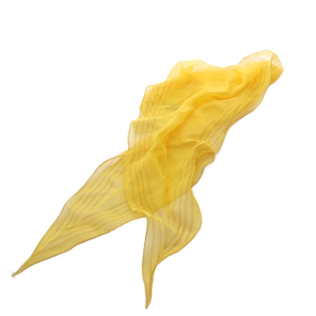 Hermes Scarf Lozange Logo Sheer Silk Yellow — view 6