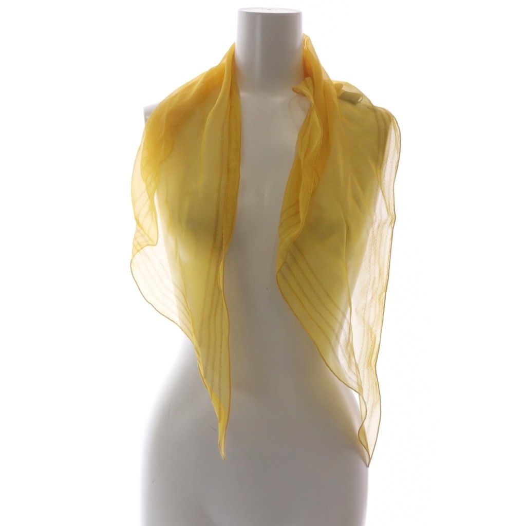 Hermes Scarf Lozange Logo Sheer Silk Yellow — view 5