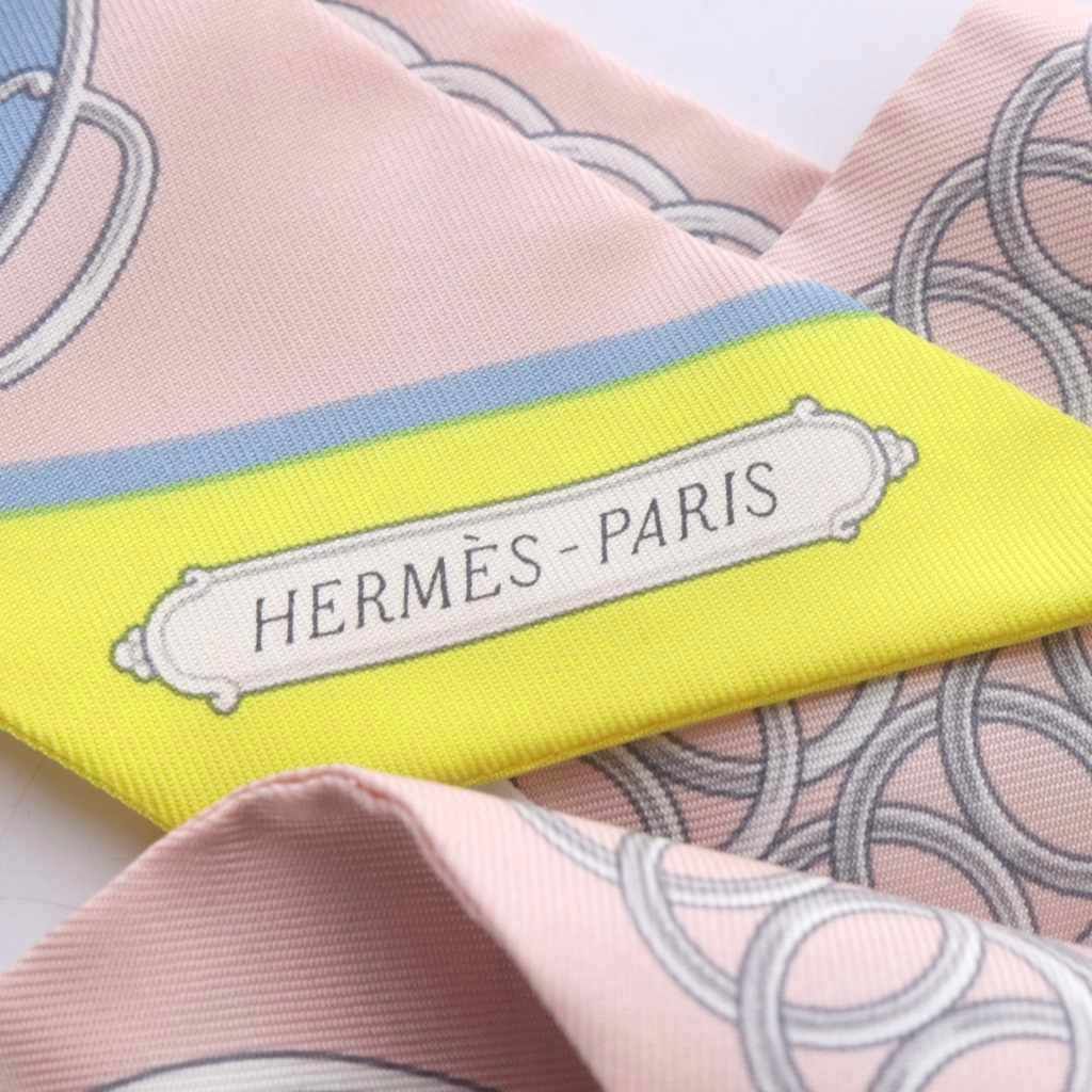 Hermes Twilly Scarf Lift Profile Silk Pink — view 2
