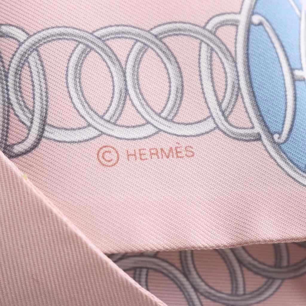 Hermes Twilly Scarf Lift Profile Silk Pink — view 3