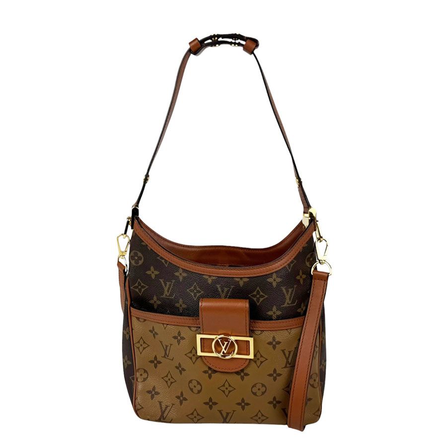Louis Vuitton 2-Way Shoulder Bag Monogram Reverse Hobo Dauphine PM