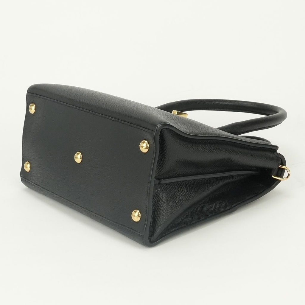 Dior Saint Honore Small 30 Montaigne Tote Shoulder Bag Leather Black Gold 2-Way — view 5