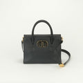 Dior Saint Honore Small 30 Montaigne Tote Shoulder Bag Leather Black Gold 2-Way