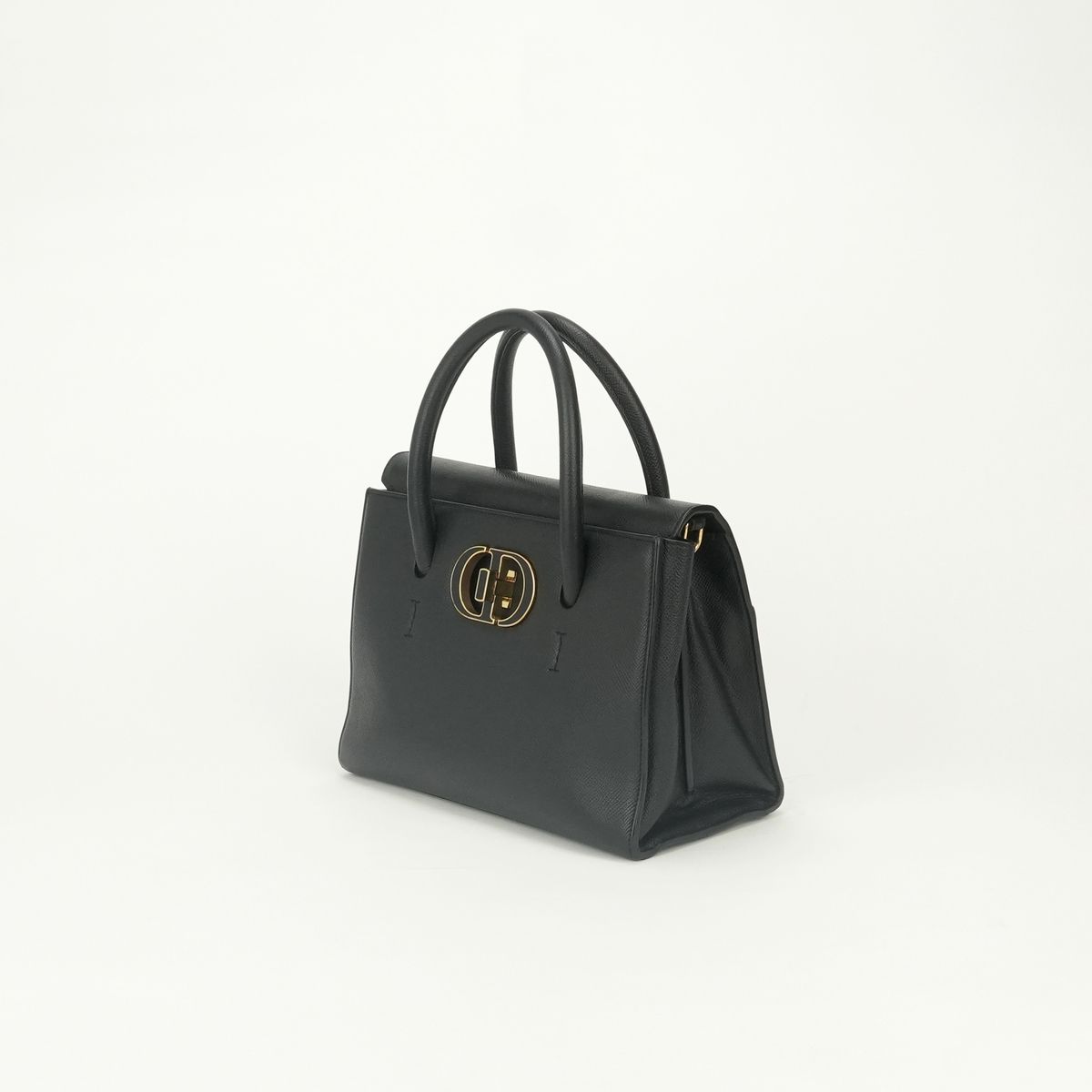 Dior Saint Honore Small 30 Montaigne Tote Shoulder Bag Leather Black Gold 2-Way — view 2