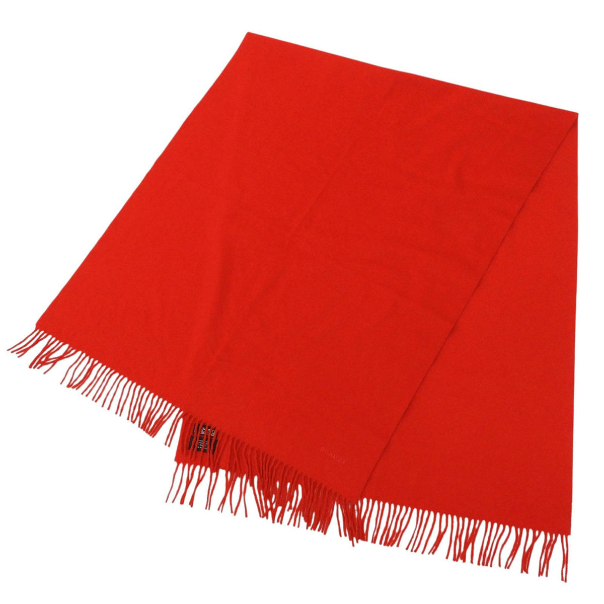 Hermes Cashmere 100% Logo Embroidery Solid Design with Fringe Large Scarf Shawl — view 4