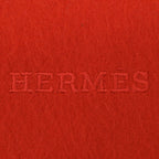 Hermes Cashmere 100% Logo Embroidery Solid Design with Fringe Large Scarf Shawl — view 7