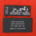 Hermes Cashmere 100% Logo Embroidery Solid Design with Fringe Large Scarf Shawl — view 8